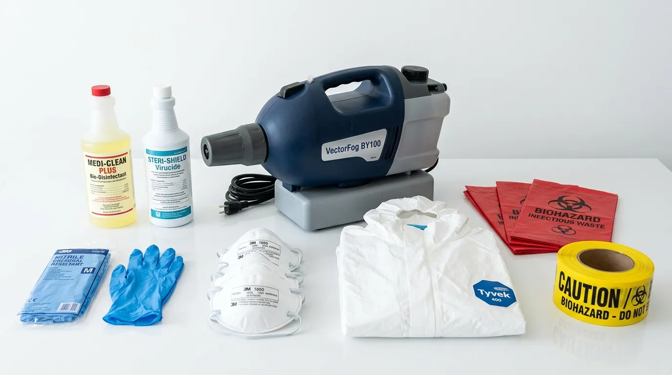 Professional biohazard remediation crew working in Mission Hill