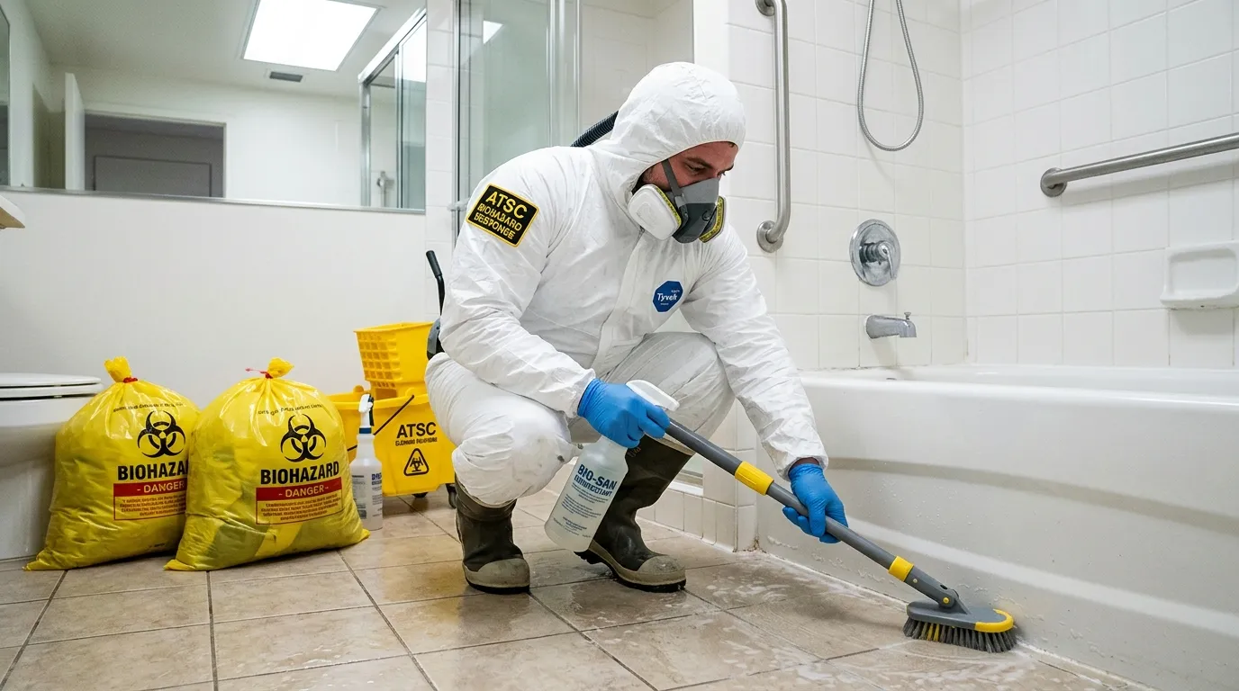 Decontamination equipment deployed for Blood Cleanup in Mission Hill